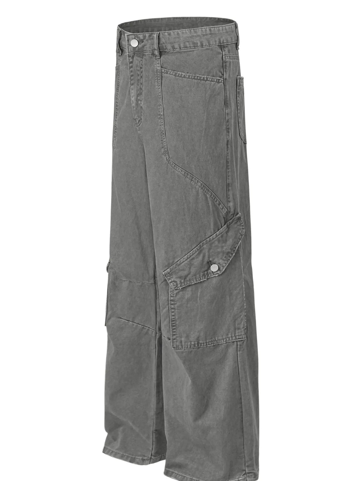 Men's wide leg cargo jeans by Plush Fashion Hub showing relaxed fit, multiple pockets, and durable denim fabric.