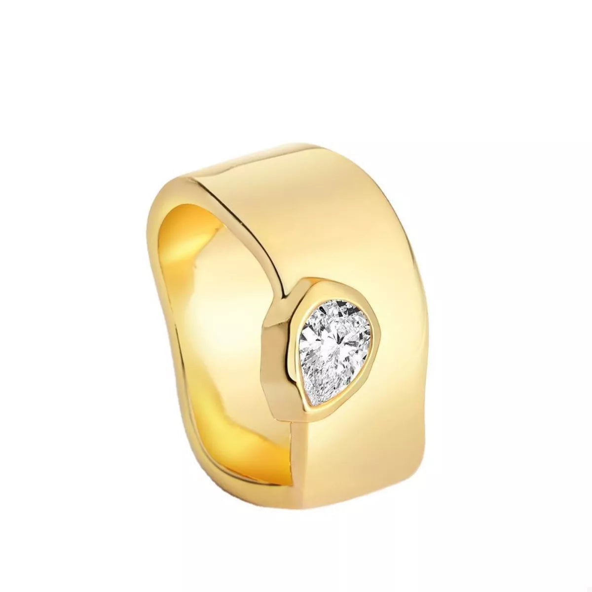 18K gold-plated minimalist design ring from Plush Fashion Hub featuring a sleek, simple band with a polished finish.