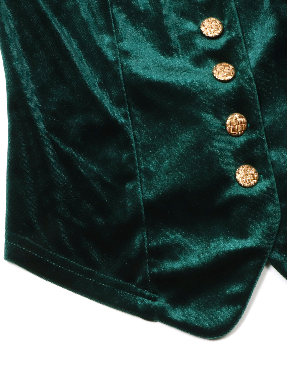 Velvet button-down vest with delicate lace trim, stylish top from Plush Fashion Hub, shown on a hanger with a neutral background.