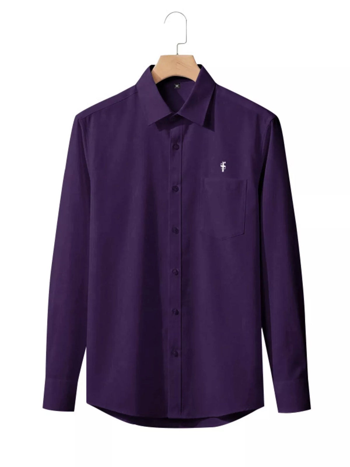 Men's slim fit button-up shirt by Plush Fashion Hub, full size plus size, in a classic design, shown in the image.