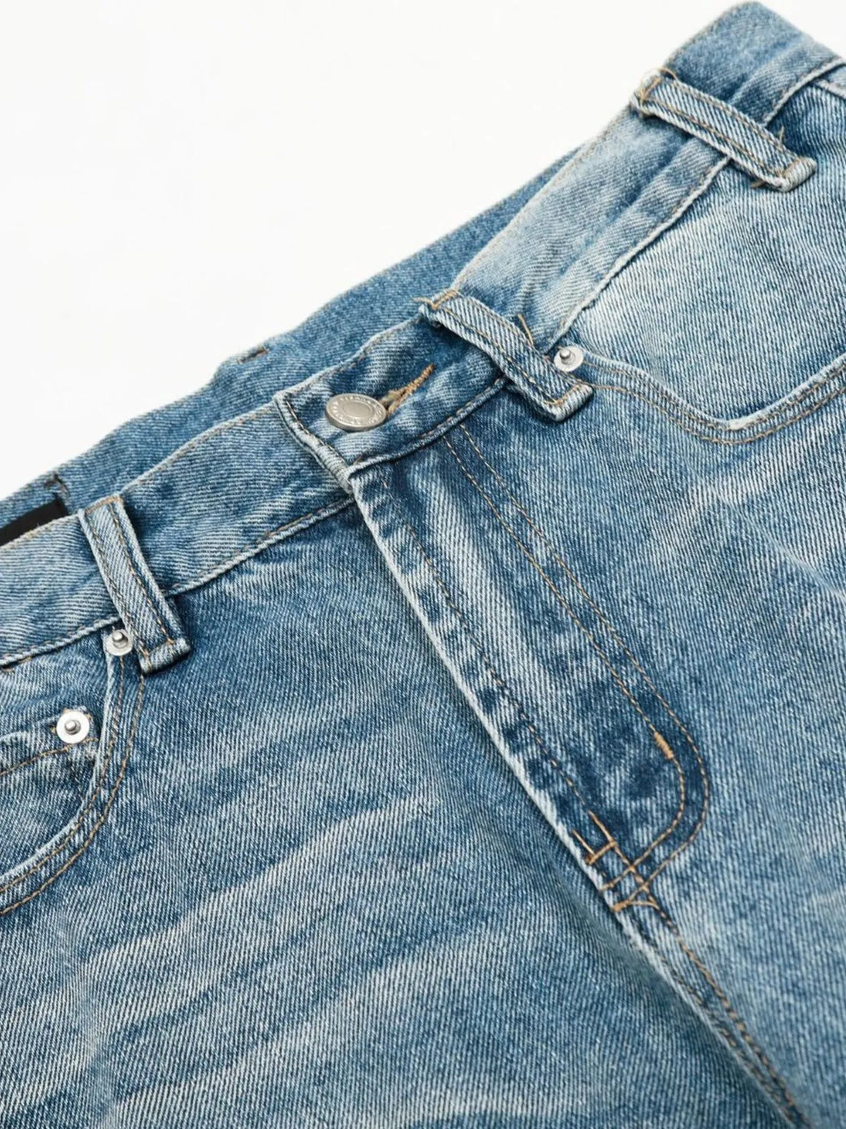 Men's loose fit jeans by Plush Fashion Hub, showing casual denim pants with a relaxed fit and classic five-pocket design.