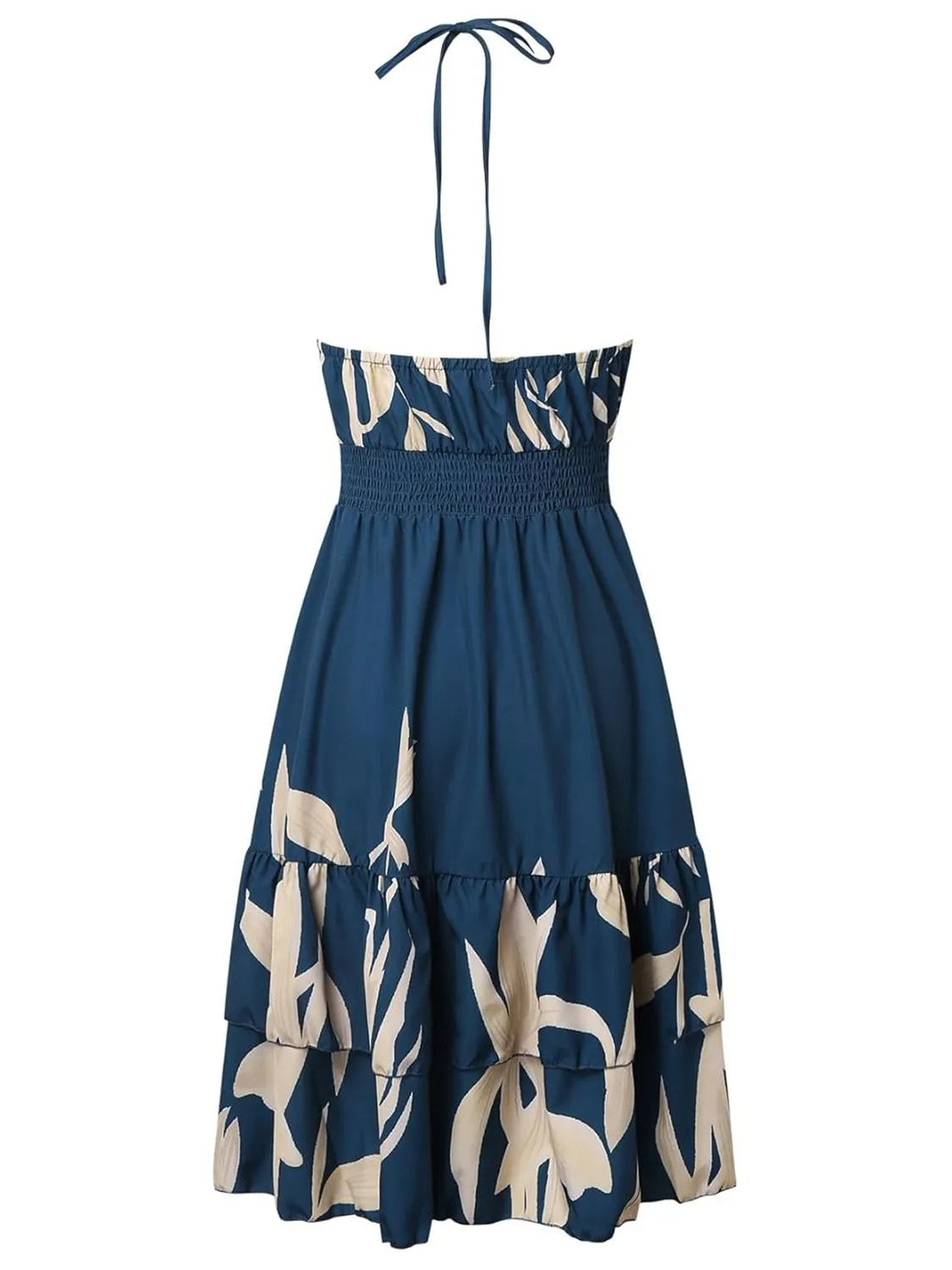 Paisley print halter neck mini dress by Plush Fashion Hub, showcasing a stylish mini dress with a vibrant paisley pattern and halter neckline.