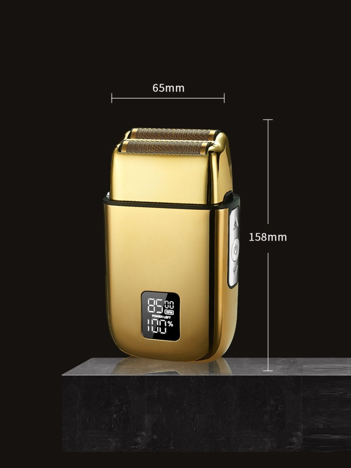 Plush Fashion Hub rechargeable electric foil shaver with digital display, designed for smooth, close shaving in beauty and health routines.
