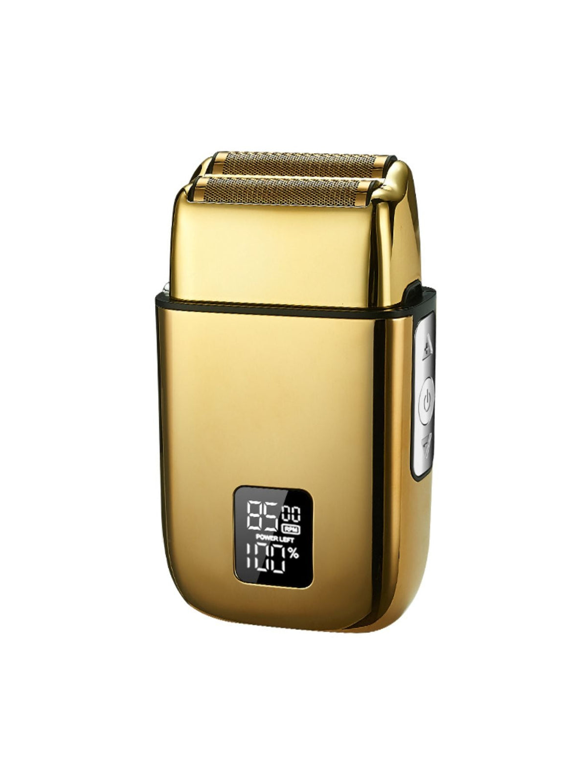 Plush Fashion Hub professional rechargeable electric foil shaver with digital display, showing sleek design and ergonomic handle.
