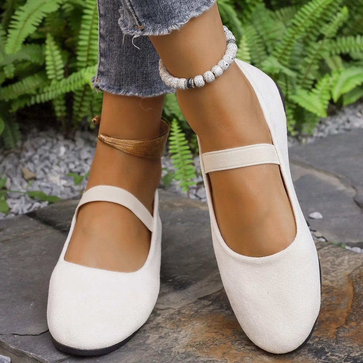 Women's classic round toe slip-on flats by Plush Fashion Hub, comfortable casual shoes for everyday wear.