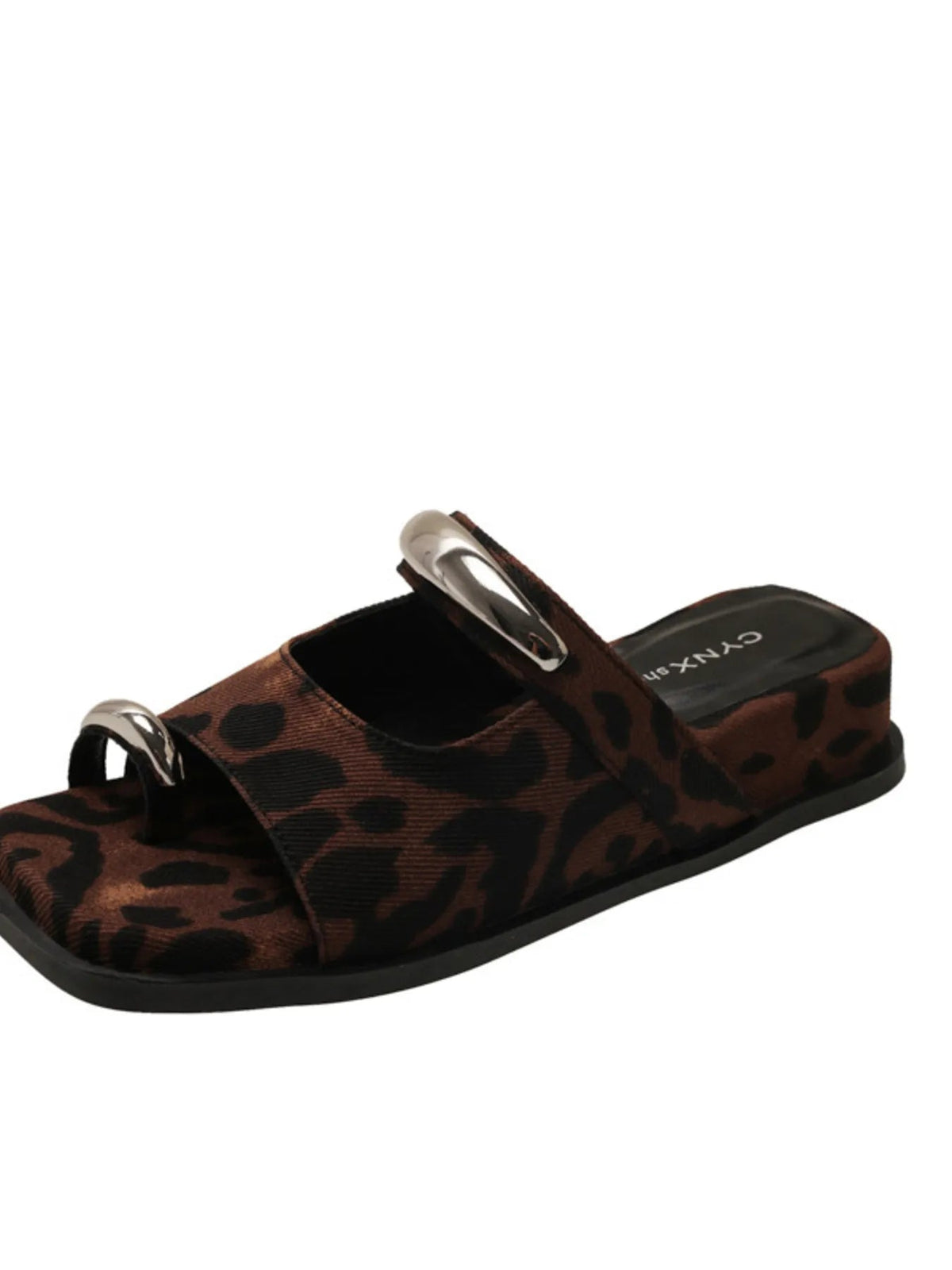 Women's PU leather toe loop cutout platform sandals by Plush Fashion Hub, featuring stylish open-toe design and chunky heel.